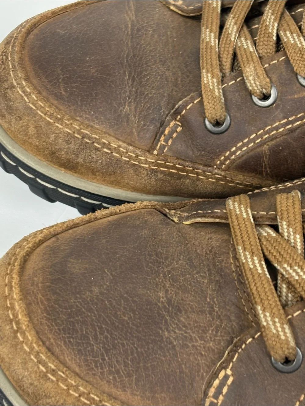 Ecco Receptor Technology Mens 13 (47) Brown Leather Hiking Shoes Sneakers